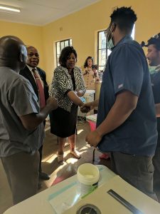 Greeting the Deputy Minister with Rotary club members