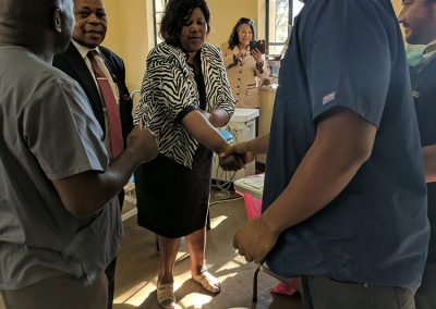 Greeting the Deputy Minister with Rotary club members