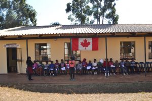 Students lined up for treatment