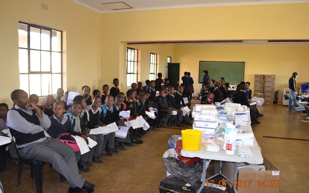 Students waiting for treatment
