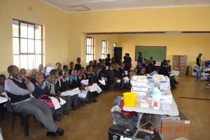 Students waiting for treatment